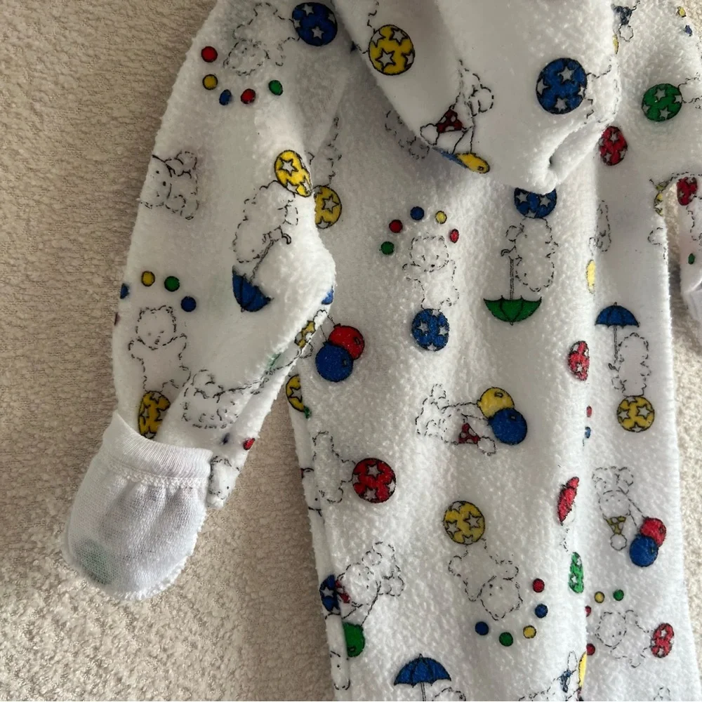 Carter’s Vintage‎ Infant Bear Balloons Pram Suit White One Piece Size 0-6 Months